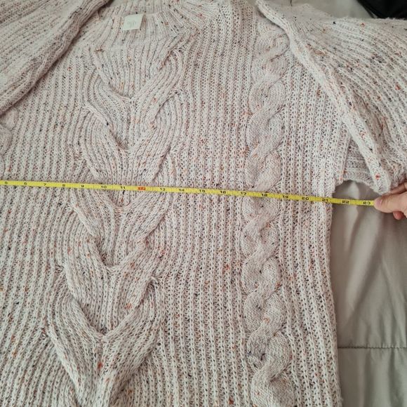 ADY P Chunky Sweater Knitted Braided Longsleeve Crewneck Light Pink Size L - Picture 13 of 14